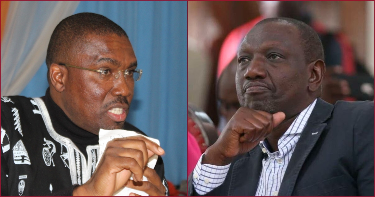 Collaged file photos of former Mukurweini MP Kabando Wa Kabando and President William Ruto.